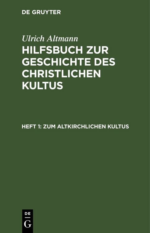Produktbild: Zum altkirchlichen Kultus