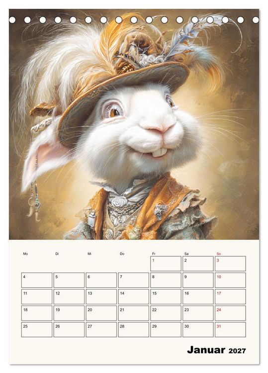 Produktbild: Wundersame Seelen. Kaninchen zwischen Fantasie, Humor und feiner Poesie (Tischkalender 2027 DIN A5 hoch), CALVENDO Monatskalender