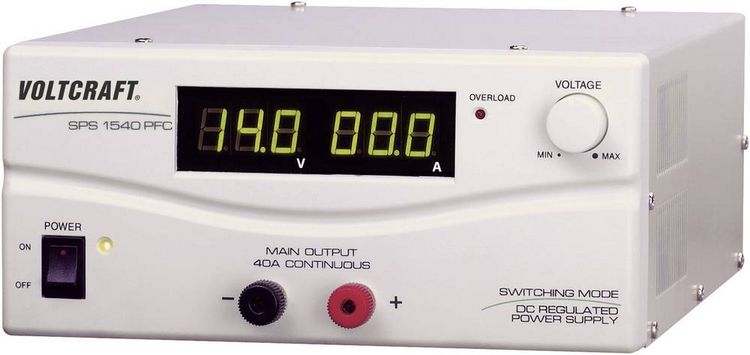 Produktbild: VOLTCRAFT SPS 1540 PFC Labornetzger&auml;t, einstellbar 3 - 15 V/DC 4 - 40 A 600 W Remote Anzahl Ausg&auml;nge 1 x
