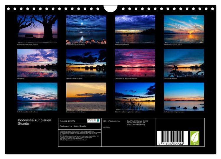 Produktbild: Bodensee zur blauen Stunde (Wandkalender 2026 DIN A4 quer), CALVENDO Monatskalender