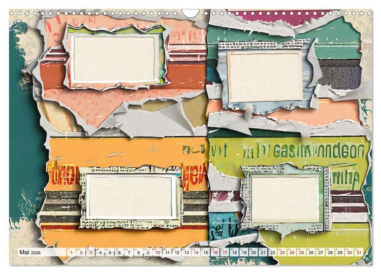 Produktbild: Buntes Papier Design (Wandkalender 2026 DIN A3 quer), CALVENDO Monatskalender