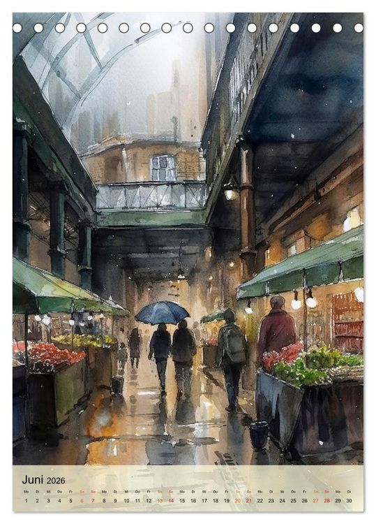 Produktbild: London - ein Regentag (Tischkalender 2026 DIN A5 hoch), CALVENDO Monatskalender
