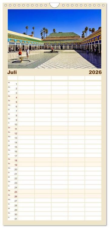 Produktbild: Familienplaner 2026 - Marrakesch die rote Stadt mit 5 Spalten (Wandkalender, 21 x 45 cm) CALVENDO