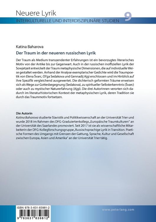 Produktbild: Der Traum in der neueren russischen Lyrik