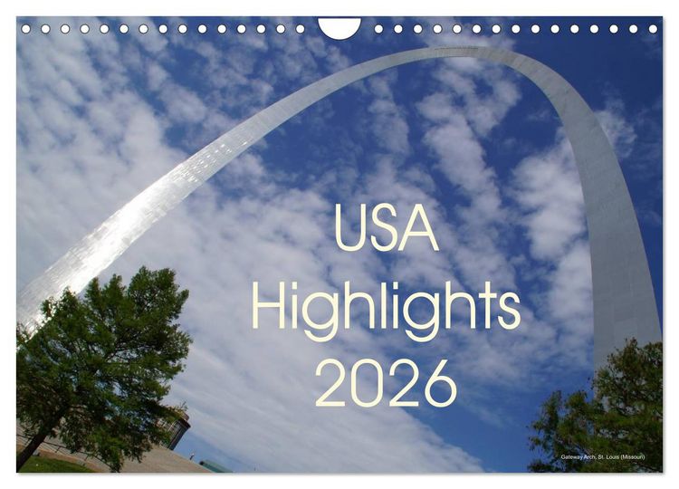 Produktbild: USA Highlights 2026 (Wandkalender 2026 DIN A4 quer), CALVENDO Monatskalender