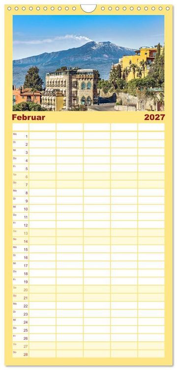 Produktbild: Familienplaner 2027 - Taormina - Juwel Siziliens mit antikem Charme mit 5 Spalten (Wandkalender, 21 x 45 cm) CALVENDO