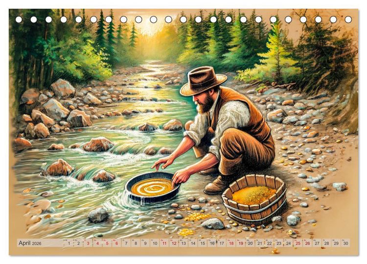Produktbild: Auf den Spuren des Goldes - Vom Goldrausch am Yukon River (Tischkalender 2026 DIN A5 quer), CALVENDO Monatskalender