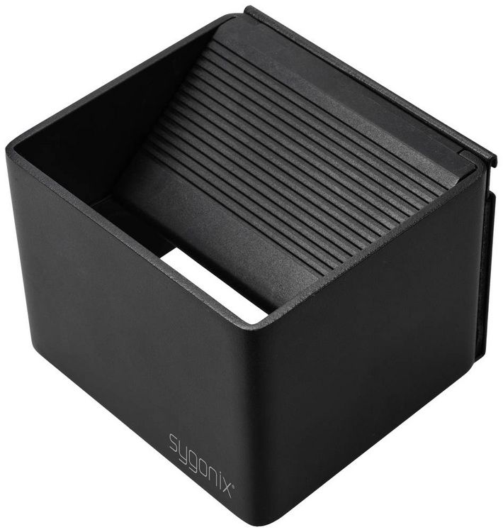 Produktbild: Sygonix SY-6053268 LED-Wandleuchte mit Bewegungsmelder LED LED fest eingebaut 2W Schwarz