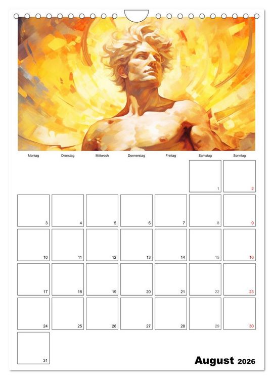 Produktbild: Der g&ouml;ttliche Planer. Aquarelle von antiken griechischen G&ouml;ttern (Wandkalender 2026 DIN A4 hoch), CALVENDO Monatskalender