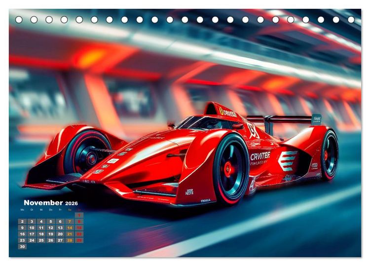 Produktbild: Formel E futuristisch (Tischkalender 2026 DIN A5 quer), CALVENDO Monatskalender