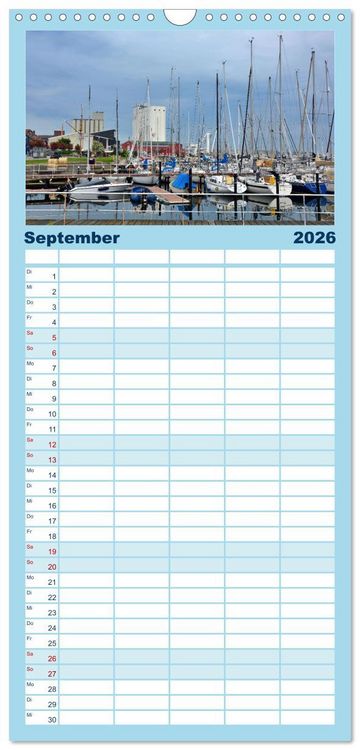 Produktbild: Familienplaner 2026 - Heiligenhafen immer wieder mit 5 Spalten (Wandkalender, 21 x 45 cm) CALVENDO