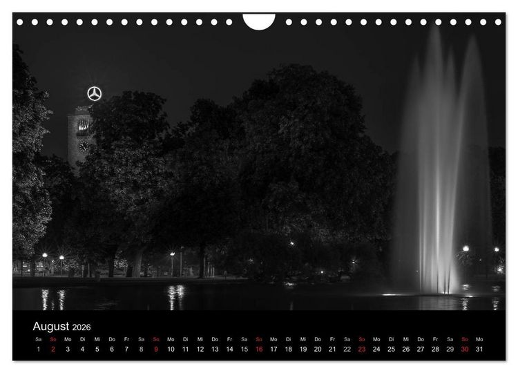 Produktbild: Stuttgart bei Nacht (Wandkalender 2026 DIN A4 quer), CALVENDO Monatskalender