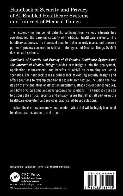 Produktbild: Handbook of Security and Privacy of AI-Enabled Healthcare Systems and Internet of Medical Things