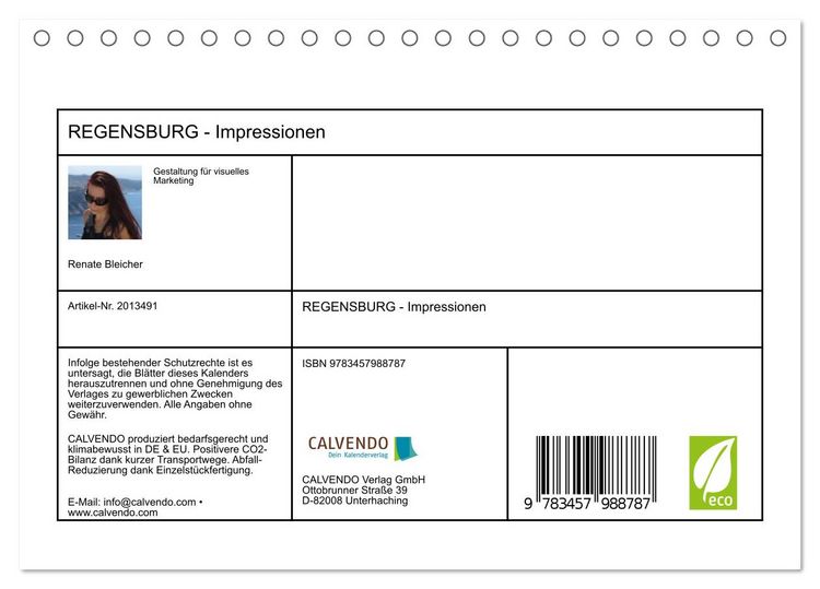Produktbild: REGENSBURG - Impressionen (Tischkalender 2026 DIN A5 quer), CALVENDO Monatskalender