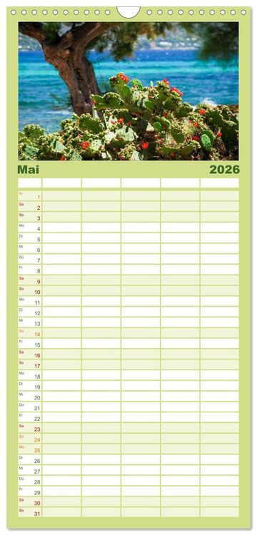 Produktbild: Familienplaner 2026 - MALLORCA zum VERLIEBEN mit 5 Spalten (Wandkalender, 21 x 45 cm) CALVENDO
