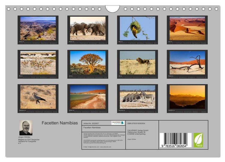 Produktbild: Facetten Namibias (Wandkalender 2026 DIN A4 quer), CALVENDO Monatskalender