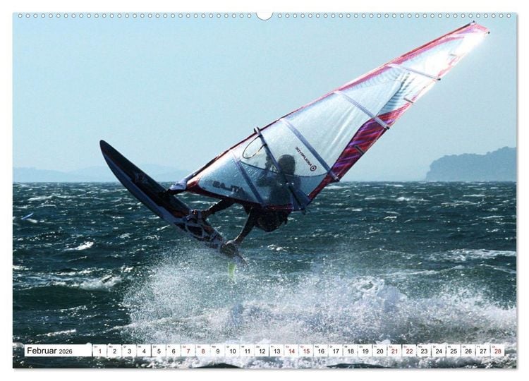 Produktbild: Funsport Windsurfen (hochwertiger Premium Wandkalender 2026 DIN A2 quer), Kunstdruck in Hochglanz