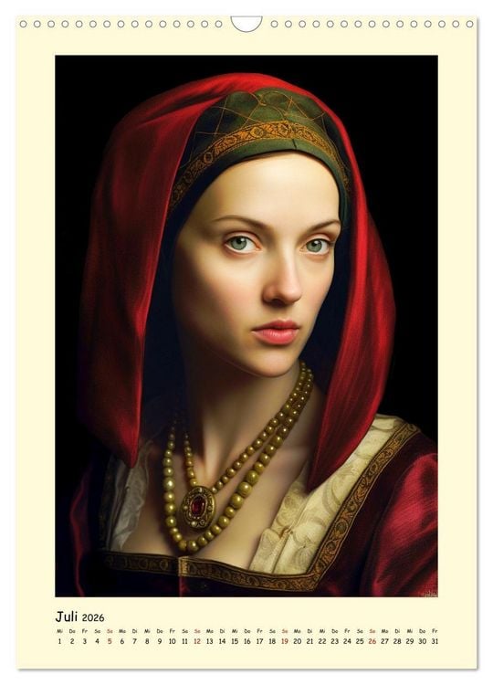 Produktbild: Mittelalter Portraits. Inspiriert vom K&ouml;nigshaus der Tudors (Wandkalender 2026 DIN A3 hoch), CALVENDO Monatskalender