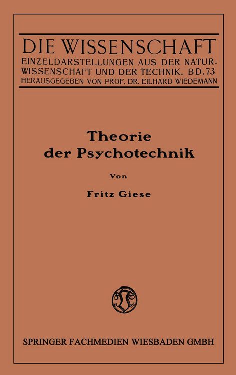 Produktbild: Theorie der Psychotechnik