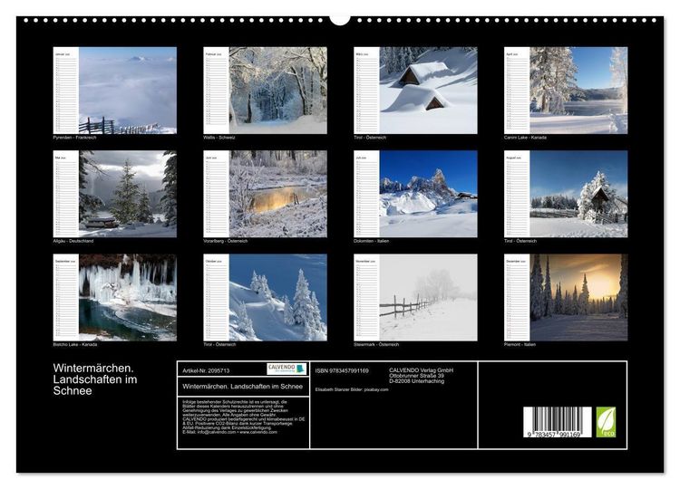 Produktbild: Winterm&auml;rchen. Landschaften im Schnee (hochwertiger Premium Wandkalender 2026 DIN A2 quer), Kunstdruck in Hochglanz