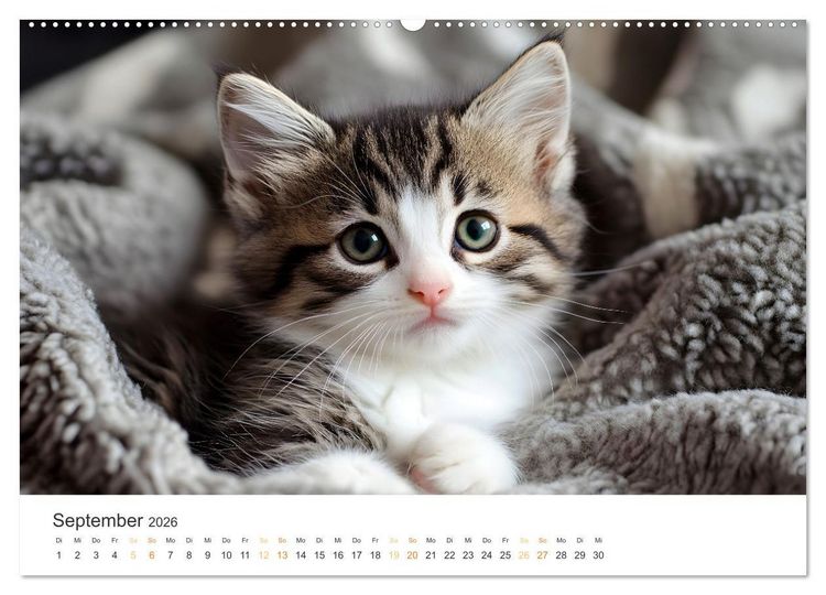 Produktbild: Katzen - sanfte Sch&ouml;nheiten (hochwertiger Premium Wandkalender 2026 DIN A2 quer), Kunstdruck in Hochglanz