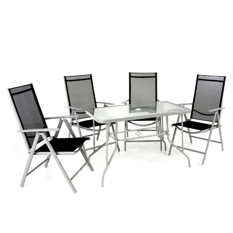 Produktbild: 5-tlg. Set Gartenm&ouml;bel Sitzgruppe Tisch Stuhl