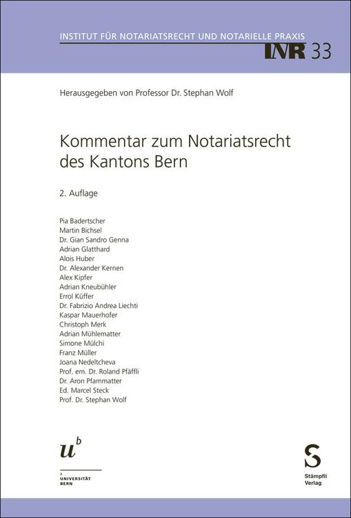 Produktbild: Kommentar zum Notariatsrecht des Kantons Bern