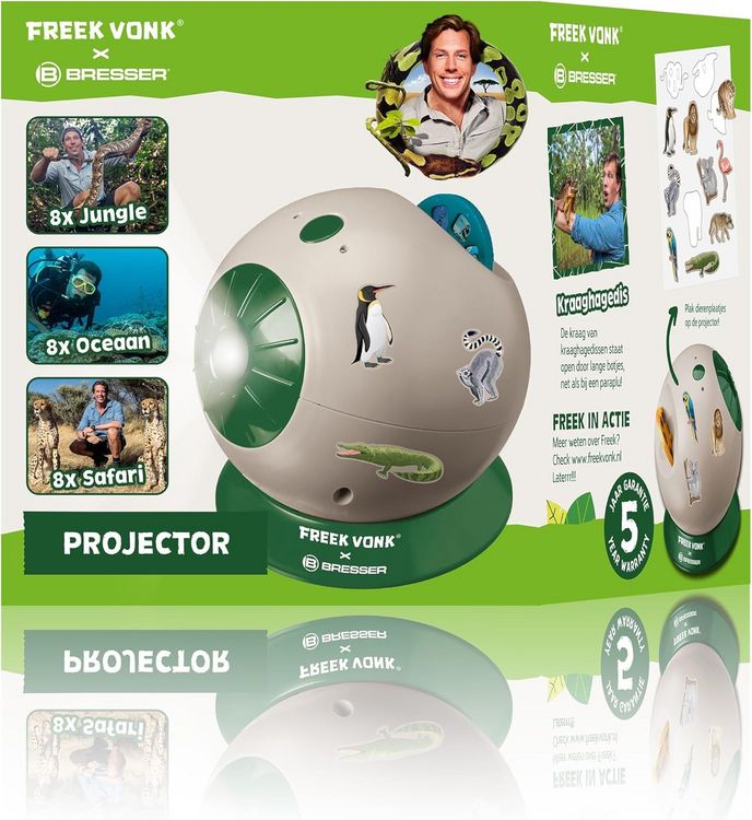 Produktbild: Bresser 10866 - FREEK VONK x BRESSER Kinder-Projektor mit 24 Abenteuermotiven und Tierstickern