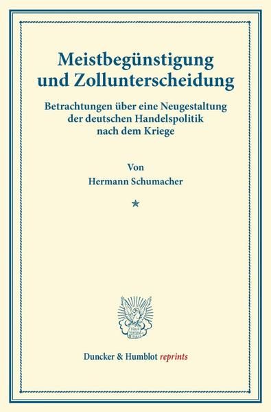 Produktbild: Meistbeg&uuml;nstigung und Zollunterscheidung.