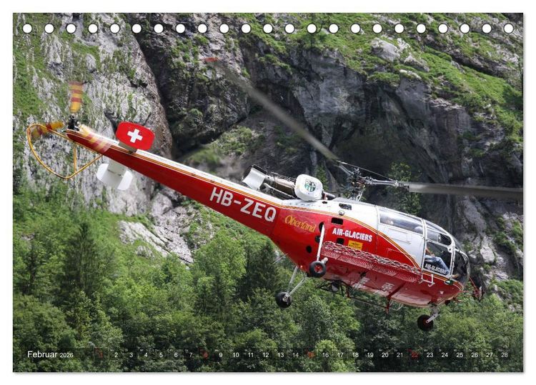 Produktbild: Helikopter in der Luft (Tischkalender 2026 DIN A5 quer), CALVENDO Monatskalender