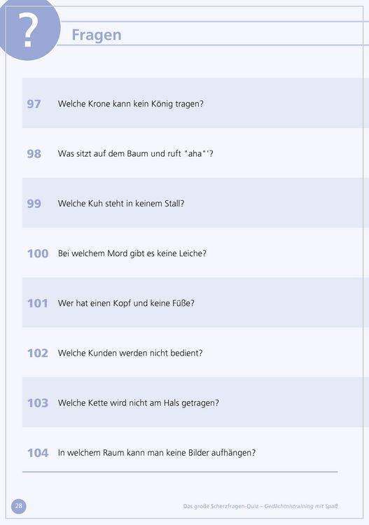 Produktbild: Das gro&szlig;e Scherzfragen-Quiz f&uuml;r Senioren