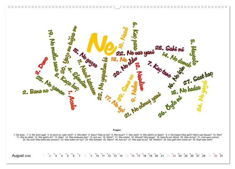 Produktbild: Smalltalk Sprachkalender T&uuml;rkisch-Deutsch (hochwertiger Premium Wandkalender 2026 DIN A2 quer), Kunstdruck in Hochglanz