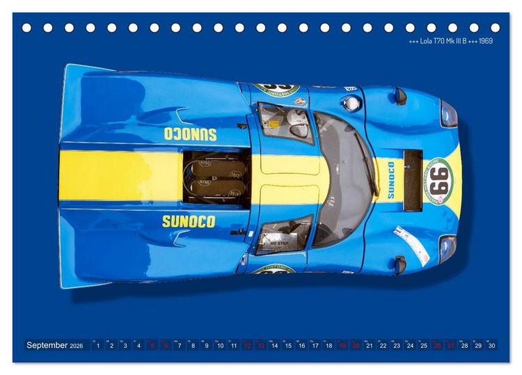 Produktbild: Legenden des Rennsports Historic Sports Cars 1960-1975 (Tischkalender 2026 DIN A5 quer), CALVENDO Monatskalender