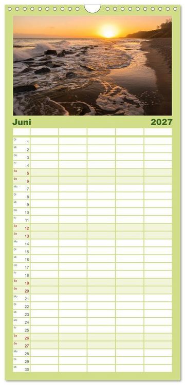 Produktbild: Familienplaner 2027 - Usedom - Deutscher Inseltraum mit 5 Spalten (Wandkalender, 21 x 45 cm) CALVENDO