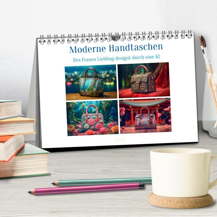 Produktbild: Moderne Handtaschen (Tischkalender 2026 DIN A5 quer), CALVENDO Monatskalender