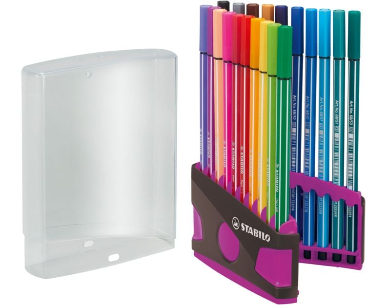 Produktbild: STABILO Premium-Filzstift -   Pen 68 Colorparade - 20er Tischset in anthrazit/pink - mit 20 verschiedenen Farben