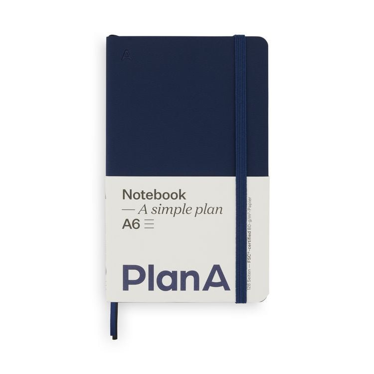 Produktbild: Notizbuch A6 Softcover Navy Blue Liniert, 128 Seiten