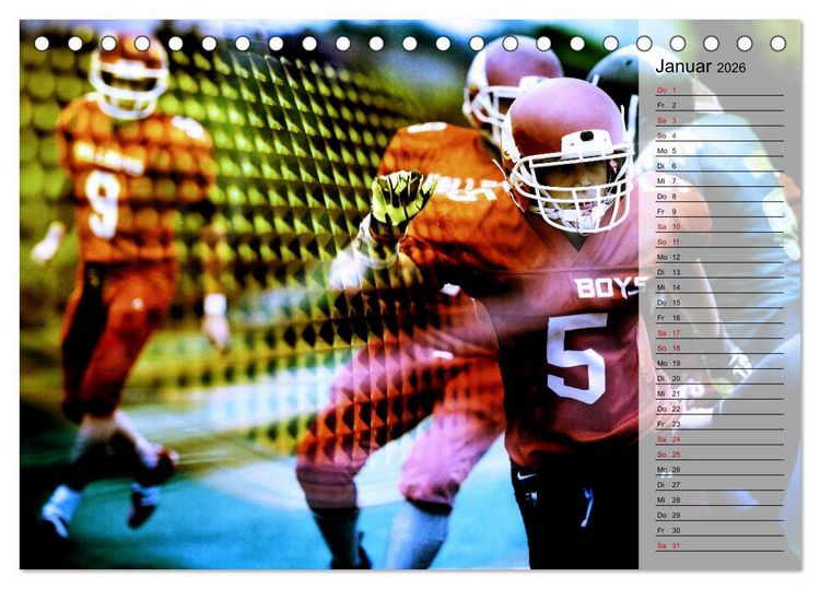 Produktbild: HEROES - American Football (Tischkalender 2026 DIN A5 quer), CALVENDO Monatskalender