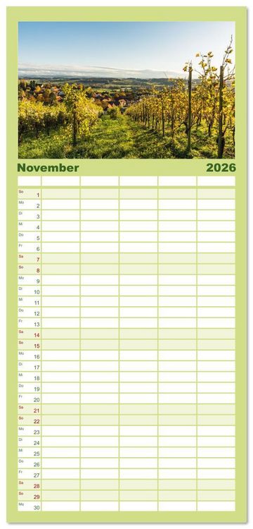 Produktbild: Familienplaner 2026 - Kanton Thurgau mit 5 Spalten (Wandkalender, 21 x 45 cm) CALVENDO