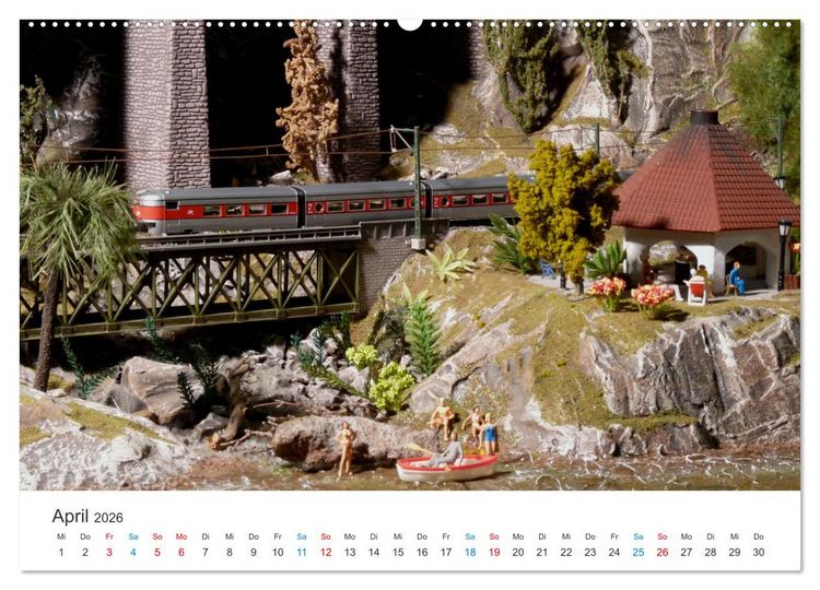 Produktbild: Miniaturbahnen international (hochwertiger Premium Wandkalender 2026 DIN A2 quer), Kunstdruck in Hochglanz