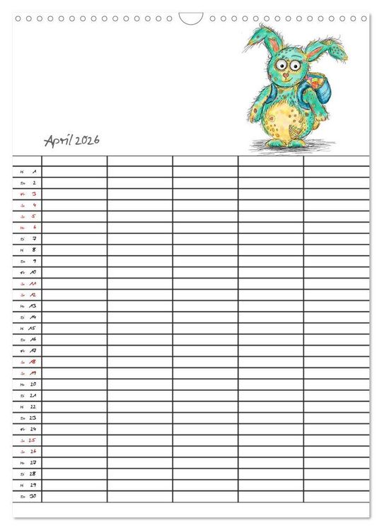 Produktbild: Bunte Freunde (Wandkalender 2026 DIN A3 hoch), CALVENDO Monatskalender