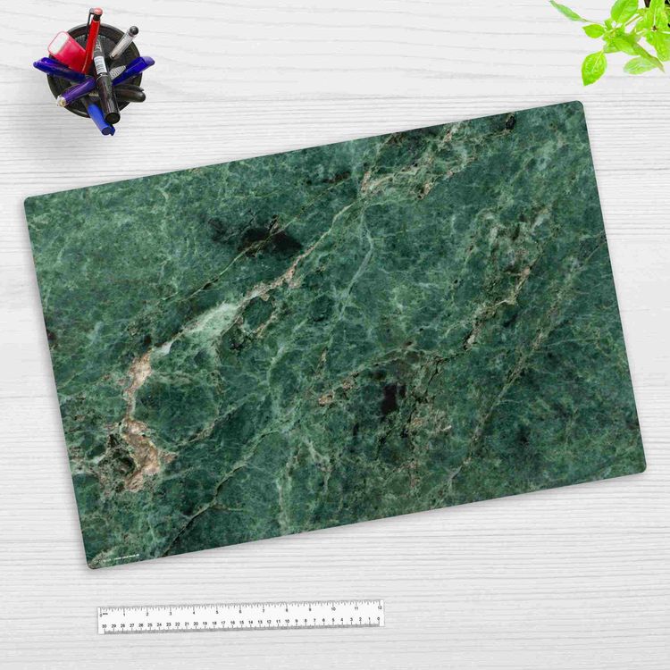 Produktbild: Cover-your-desk Schreibtischunterlage f&uuml;r Kinder und Erwachsene Gr&uuml;ner Marmor natur, aus hochwertigem Vinyl , 60 x 40 cm