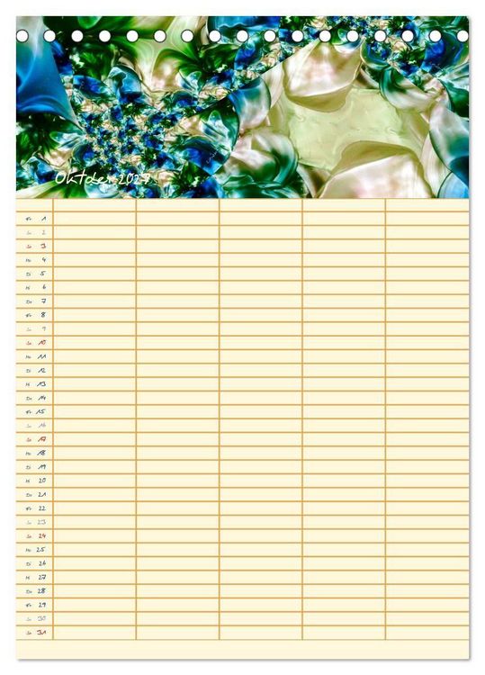 Produktbild: Bl&uuml;tenzauber - Familienplaner 2027 (Tischkalender 2027 DIN A5 hoch), CALVENDO Monatskalender