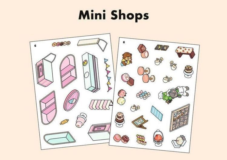 Produktbild: Sweet & Cosy Stickerbuch: Mini Shops