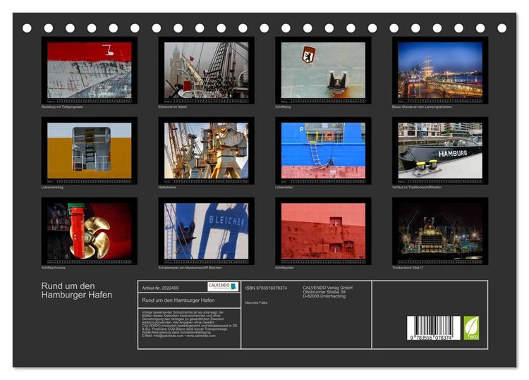 Produktbild: Rund um den Hamburger Hafen (Tischkalender 2026 DIN A5 quer), CALVENDO Monatskalender