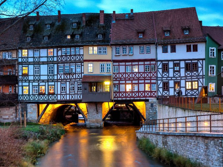 Produktbild: CALVENDO Puzzle Erfurt. Kr&auml;merbr&uuml;cke | 1000 Teile Lege-Gr&ouml;&szlig;e 64x48cm Foto-Puzzle f&uuml;r gl&uuml;ckliche Stunden