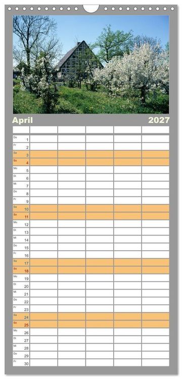Produktbild: Familienplaner 2027 - Das Alte Land- im Rhythmus der Jahreszeiten mit 5 Spalten (Wandkalender, 21 x 45 cm) CALVENDO