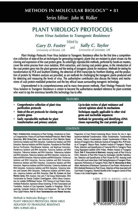 Produktbild: Plant Virology Protocols