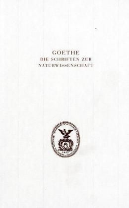 Produktbild: Goethe. Die Schriften zur Naturwissenschaft (Leopoldina)