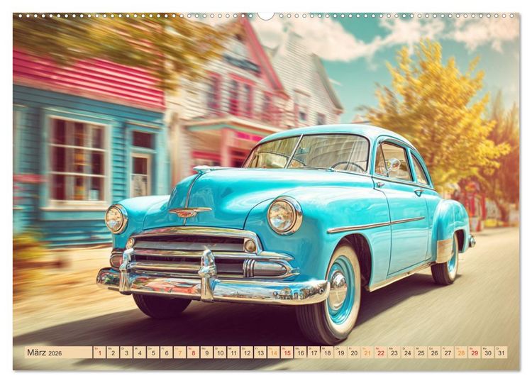 Produktbild: Amerikas rollende Legenden &ndash; Retro-Design trifft Nostalgie (hochwertiger Premium Wandkalender 2026 DIN A2 quer), Kunstdruck in Hochglanz